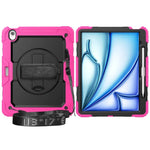 3in1 Heavy Duty Armor Protective Cases for IPad (A19) 12th A16 11th 10th Air 11 13 M4 M3 M2 Shoulder Strap & Pencil Holder Cover