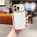 Wave Plating Love Heart Phone Cases For IPhone 17 16 15 Pro Max 14 13 12 11 Shockproof Back Cover