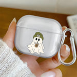 Cute Cartoon Ghost Pattern Clear Earphone Case for AirPods Pro 3/Pro 2/Pro Earbuds Case for AirPods 1/2/3/4 TPU Protective Cover