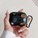 Halloween Pumpkin Web Pattern Wireless Headset Protective Case for Airpods 4 3 1/2 Pro 2 and Pro TPU Cartoon Soft Earbuds Case