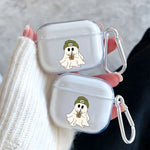Cute Cartoon Ghost Pattern Clear Earphone Case for AirPods Pro 3/Pro 2/Pro Earbuds Case for AirPods 1/2/3/4 TPU Protective Cover