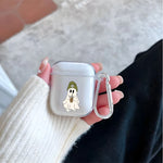Cute Cartoon Ghost Pattern Clear Earphone Case for AirPods Pro 3/Pro 2/Pro Earbuds Case for AirPods 1/2/3/4 TPU Protective Cover