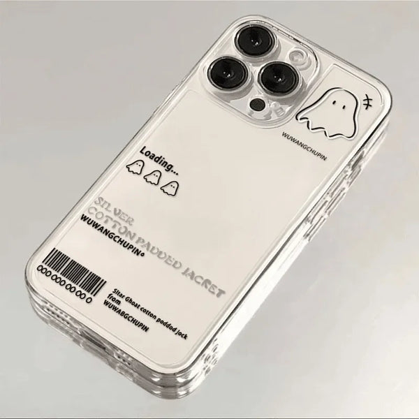 Ins Halloween Ghost Cartoon Cute Phone Case For iPhone 17 AIR 16 15 14 13 12 11 Pro XR XS Max 7 8 Plus Y2K Creative Clear Cover