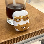 Kawaii Bikini Glass Bear Rilakkuma Cartoon Case for Apple Airpods Pro 3 2025 1 4 3 2 Pro with Charm Headset Cases Airpod Pro2 3