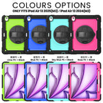 3in1 Heavy Duty Armor Protective Cases for IPad (A19) 12th A16 11th 10th Air 11 13 M4 M3 M2 Shoulder Strap & Pencil Holder Cover