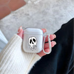 Cool Gothic Skull Pattern Clear Earphone Case for AirPods Pro 2/Pro 3/Pro Earbuds Case for AirPods 1/2/3/4 TPU Protective Cover