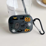 Halloween Pumpkin Web Pattern Wireless Headset Protective Case for Airpods 4 3 1/2 Pro 2 and Pro TPU Cartoon Soft Earbuds Case