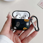 Halloween Pumpkin Web Pattern Wireless Headset Protective Case for Airpods 4 3 1/2 Pro 2 and Pro TPU Cartoon Soft Earbuds Case