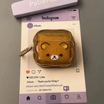 Cute Rilakkuma Bear IMD Soft TPU Case For Apple Airpods Pro 3 1 4 3 2 Pro with Charm Headset Cases Airpod Pro2 3 With Hook