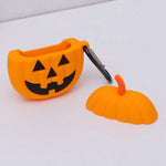 Halloween Pumpkin Head Protective Wireless Earphone Cover Cartoon Grimace Silicone Case with Carabiner Compatible for AirPods 2