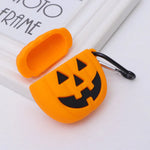 Halloween Pumpkin Head Protective Wireless Earphone Cover Cartoon Grimace Silicone Case with Carabiner Compatible for AirPods 2