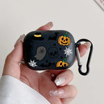 Halloween Pumpkin Web Pattern Wireless Headset Protective Case for Airpods 4 3 1/2 Pro 2 and Pro TPU Cartoon Soft Earbuds Case
