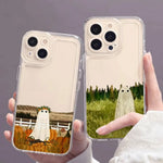 Funny Halloween Cartoon Ghost Phone Case For iPhone 17 16 15 11 12 14 13 Pro Max Mini X XS XR 7 8 Plus SE4 16E Shockproof Cover