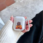 Cute Cartoon Halloween Cat Clear Earphone Case for AirPods Pro 3/Pro 2/Pro Earbuds Case for AirPods 1/2/3/4 TPU Protective Cover