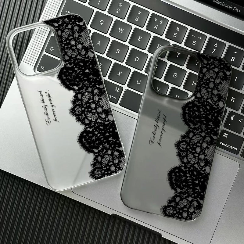 Letter Black Lace iPhone Case