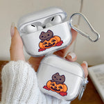 Cute Cartoon Halloween Cat Clear Earphone Case for AirPods Pro 3/Pro 2/Pro Earbuds Case for AirPods 1/2/3/4 TPU Protective Cover