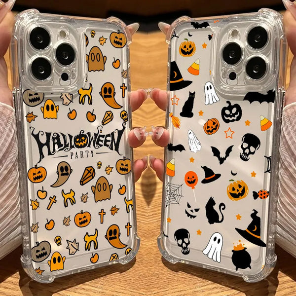 Happy Halloween Art Phone Case Clear For iPhone 17 16 14 15 11 12 13 Pro Max 16E 16 Plus 17 Air Soft Shockproof Cover Halloweens