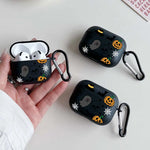 Halloween Pumpkin Web Pattern Wireless Headset Protective Case for Airpods 4 3 1/2 Pro 2 and Pro TPU Cartoon Soft Earbuds Case