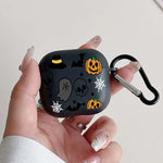 Halloween Pumpkin Web Pattern Wireless Headset Protective Case for Airpods 4 3 1/2 Pro 2 and Pro TPU Cartoon Soft Earbuds Case
