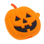 Halloween Pumpkin Head Protective Wireless Earphone Cover Cartoon Grimace Silicone Case with Carabiner Compatible for AirPods 2