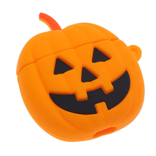 Halloween Pumpkin Head Protective Wireless Earphone Cover Cartoon Grimace Silicone Case with Carabiner Compatible for AirPods 2
