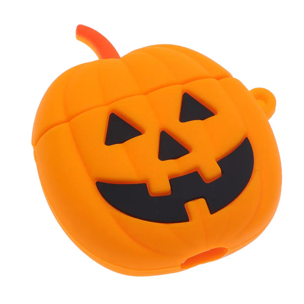 Halloween Pumpkin Head Protective Wireless Earphone Cover Cartoon Grimace Silicone Case with Carabiner Compatible for AirPods 2