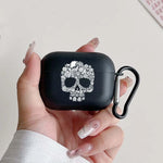 Flower Skull Pattern Headphone Case for Apple AirPods 1/2 3 4 for Airpod Pro 2 and Pro Halloween Theme Anti-fall Earphone Cover
