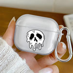 Cool Gothic Skull Pattern Clear Earphone Case for AirPods Pro 2/Pro 3/Pro Earbuds Case for AirPods 1/2/3/4 TPU Protective Cover