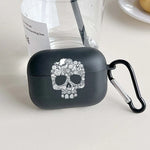 Flower Skull Pattern Headphone Case for Apple AirPods 1/2 3 4 for Airpod Pro 2 and Pro Halloween Theme Anti-fall Earphone Cover
