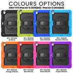 3in1 Heavy Duty Armor Protective Cases for IPad (A19) 12th A16 11th 10th Air 11 13 M4 M3 M2 Shoulder Strap & Pencil Holder Cover