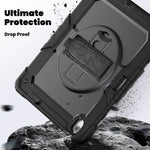 3in1 Heavy Duty Armor Protective Cases for IPad (A19) 12th A16 11th 10th Air 11 13 M4 M3 M2 Shoulder Strap & Pencil Holder Cover