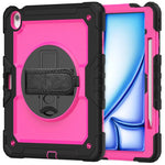 3in1 Heavy Duty Armor Protective Cases for IPad (A19) 12th A16 11th 10th Air 11 13 M4 M3 M2 Shoulder Strap & Pencil Holder Cover