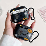 Halloween Pumpkin Web Pattern Wireless Headset Protective Case for Airpods 4 3 1/2 Pro 2 and Pro TPU Cartoon Soft Earbuds Case
