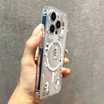 Magnetic Halloween Ghost Pattern Phone Case for iPhone 17 16 Pro Max 15 14 13 12 11 Pro 16E 17Air XR X XS 7 8 Plus Acrylic Cover