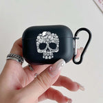 Flower Skull Pattern Headphone Case for Apple AirPods 1/2 3 4 for Airpod Pro 2 and Pro Halloween Theme Anti-fall Earphone Cover