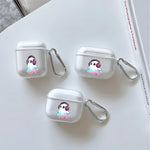 Cute Rainbow Ghost Pattern Clear Earphone Case for AirPods Pro 2/Pro 3/Pro Earbuds Case for AirPods 4/3/2/1 TPU Protective Cover