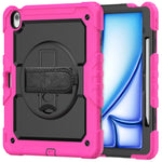 3in1 Heavy Duty Armor Protective Cases for IPad (A19) 12th A16 11th 10th Air 11 13 M4 M3 M2 Shoulder Strap & Pencil Holder Cover