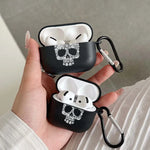 Flower Skull Pattern Headphone Case for Apple AirPods 1/2 3 4 for Airpod Pro 2 and Pro Halloween Theme Anti-fall Earphone Cover