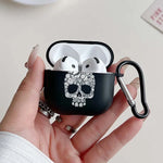 Flower Skull Pattern Headphone Case for Apple AirPods 1/2 3 4 for Airpod Pro 2 and Pro Halloween Theme Anti-fall Earphone Cover