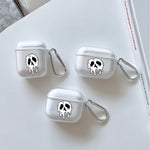 Cool Gothic Skull Pattern Clear Earphone Case for AirPods Pro 2/Pro 3/Pro Earbuds Case for AirPods 1/2/3/4 TPU Protective Cover