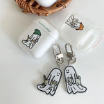 Halloween CGhost Soft TPU Earphone Case For Airpods 4 3 2 1 Pro Pro2 Pro3 Shockproof with Hook Airpods Transparent Cover