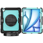 3in1 Heavy Duty Armor Protective Cases for IPad (A19) 12th A16 11th 10th Air 11 13 M4 M3 M2 Shoulder Strap & Pencil Holder Cover